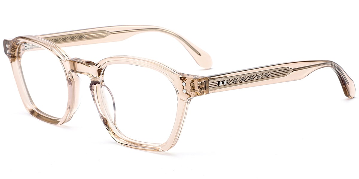 Acetate Square Reading Glasses translucent-brown