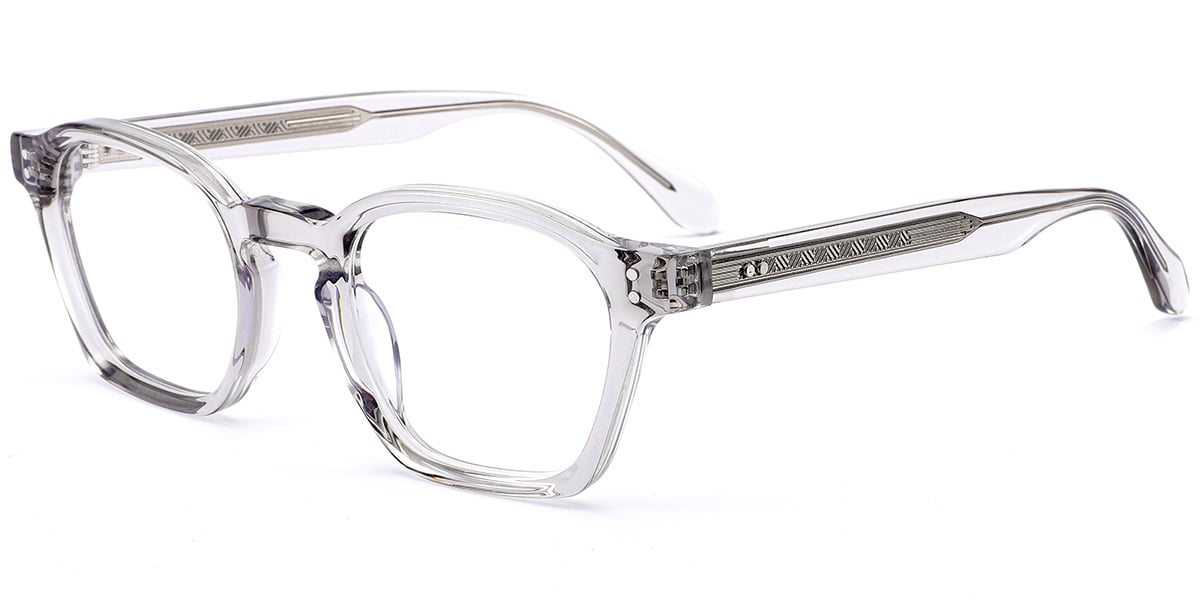 Acetate Square Reading Glasses translucent-grey