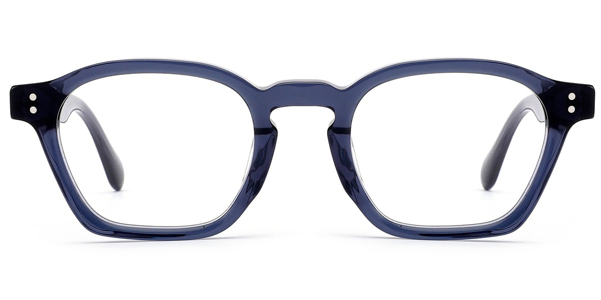 Acetate Square Reading Glasses translucent-blue