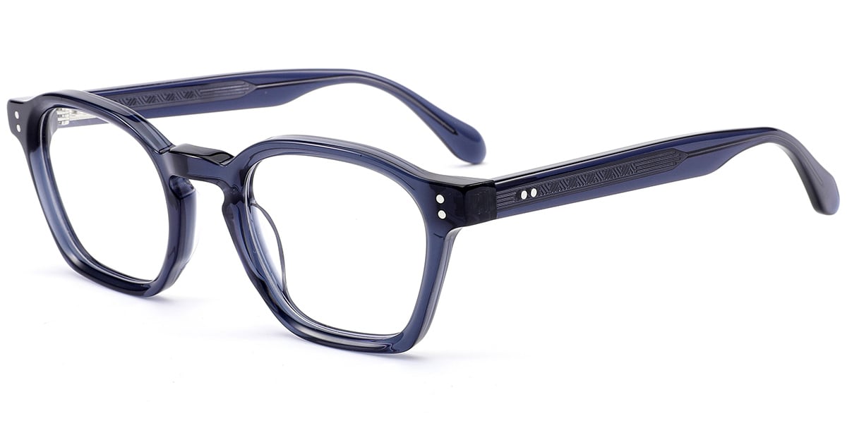 Acetate Square Reading Glasses translucent-blue