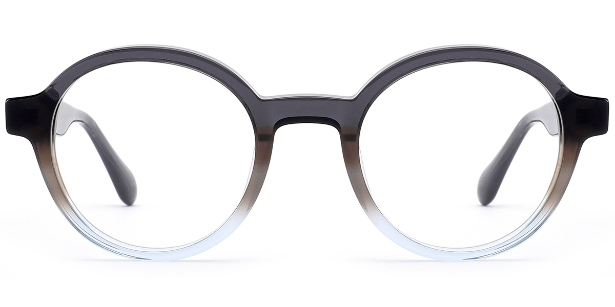 Acetate Round Reading Glasses pattern-grey