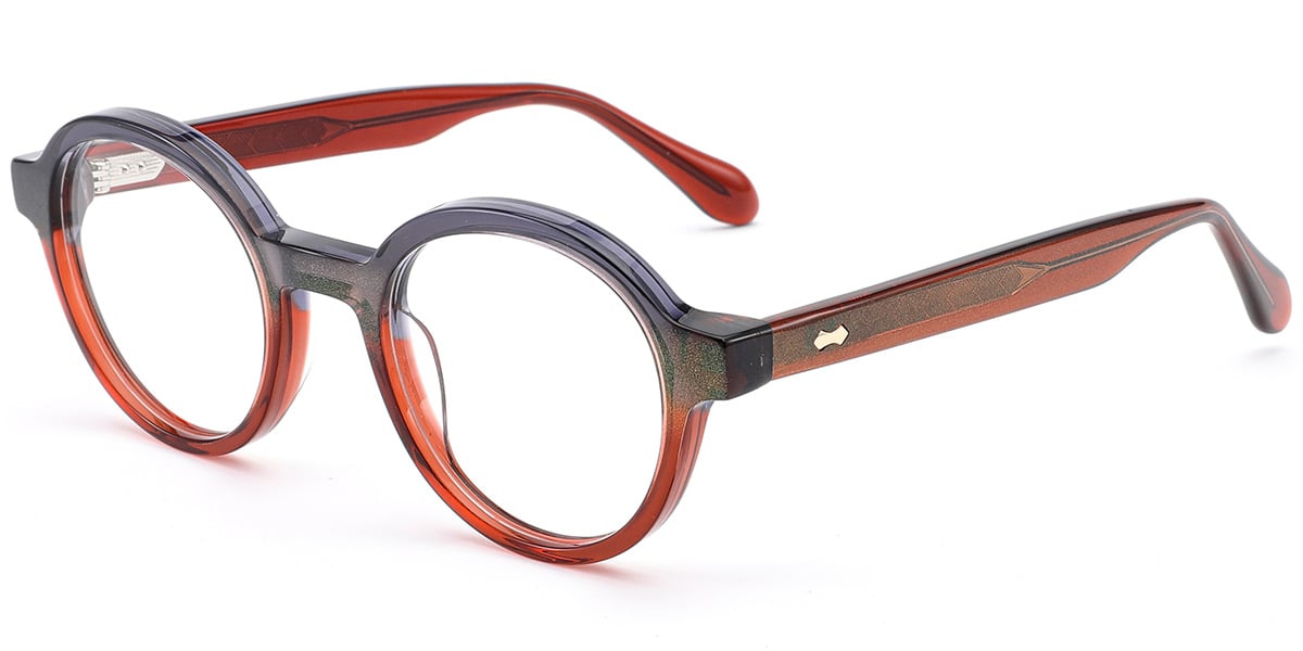 Acetate Round Reading Glasses pattern-orange