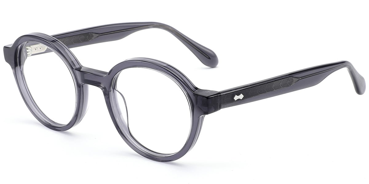 Acetate Round Reading Glasses translucent-grey