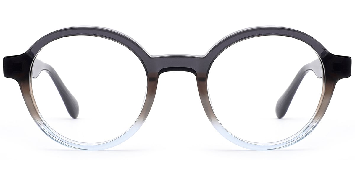 Acetate Round Reading Glasses pattern-grey