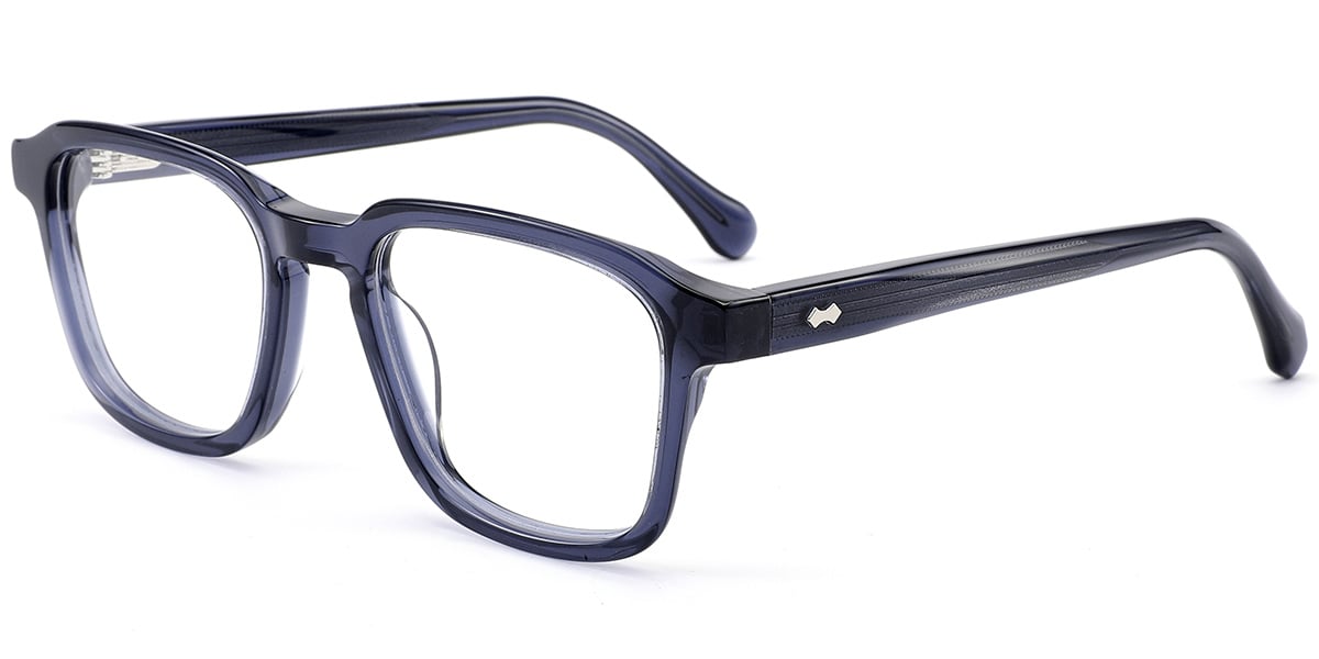Acetate Square Reading Glasses translucent-blue