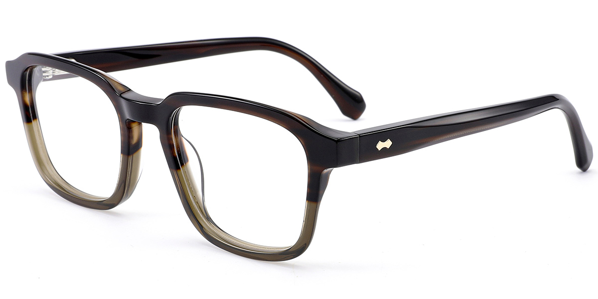 Acetate Square Reading Glasses pattern-brown