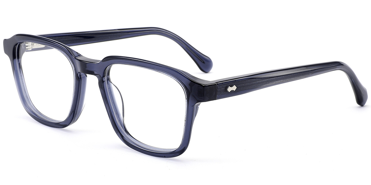 Acetate Square Reading Glasses translucent-blue