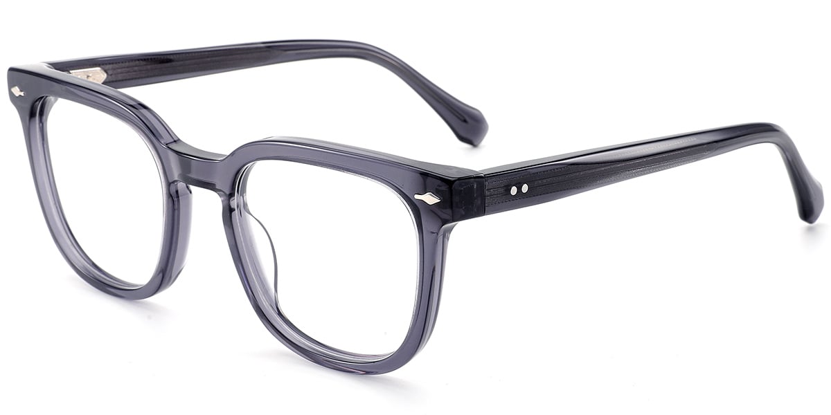 Acetate Square Reading Glasses translucent-grey