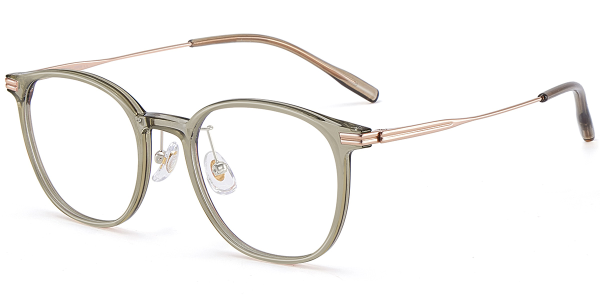 Titanium Square Reading Glasses translucent-green