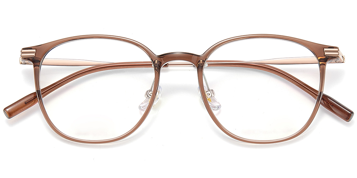 Titanium Square Reading Glasses translucent-coffee