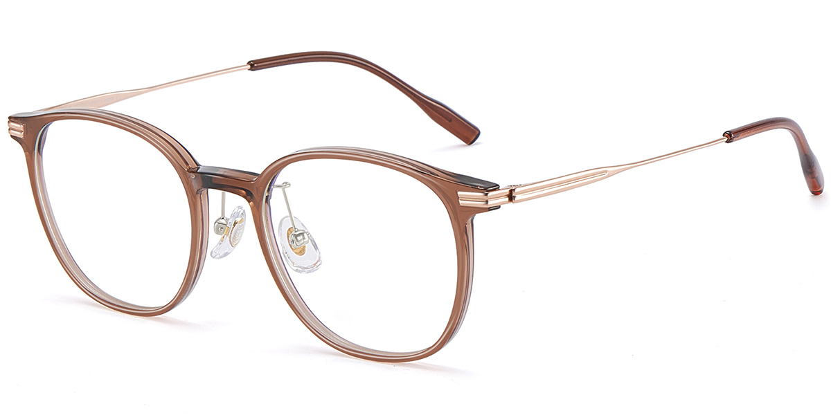 Titanium Square Reading Glasses translucent-coffee