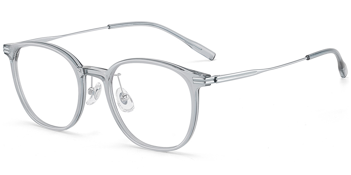 Titanium Square Reading Glasses translucent-grey