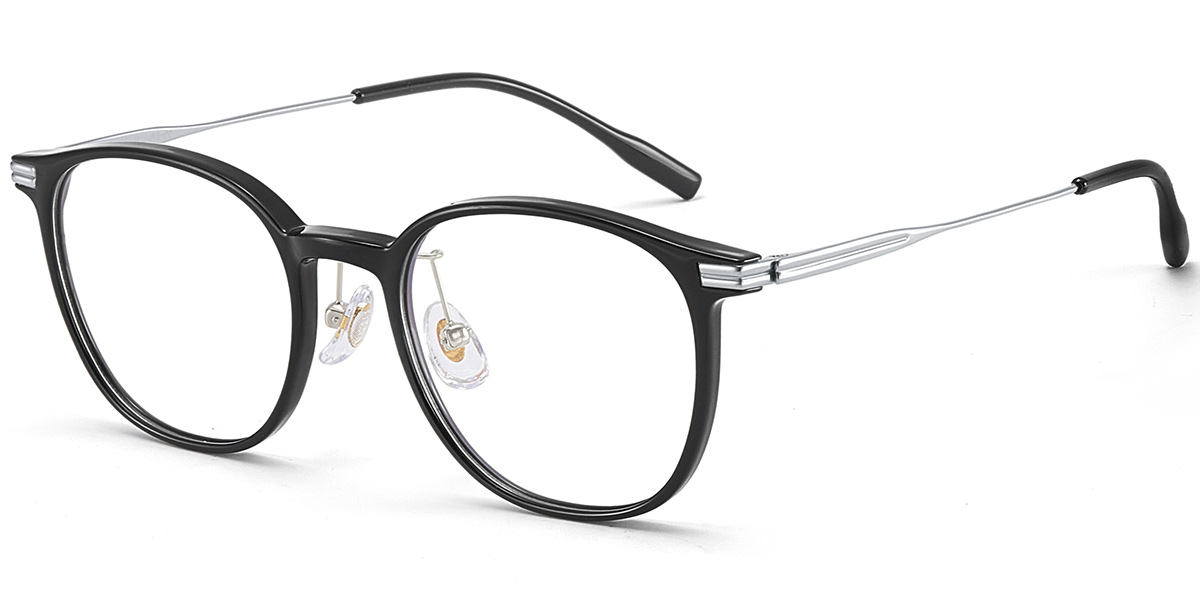 Titanium Square Reading Glasses black