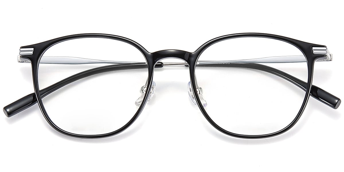 Titanium Square Reading Glasses black
