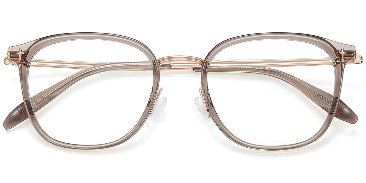 Titanium Square Reading Glasses translucent-coffee