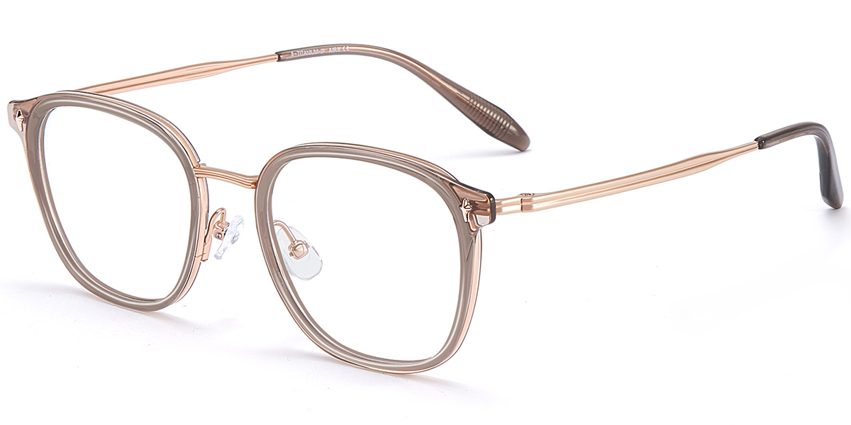 Titanium Square Reading Glasses translucent-coffee