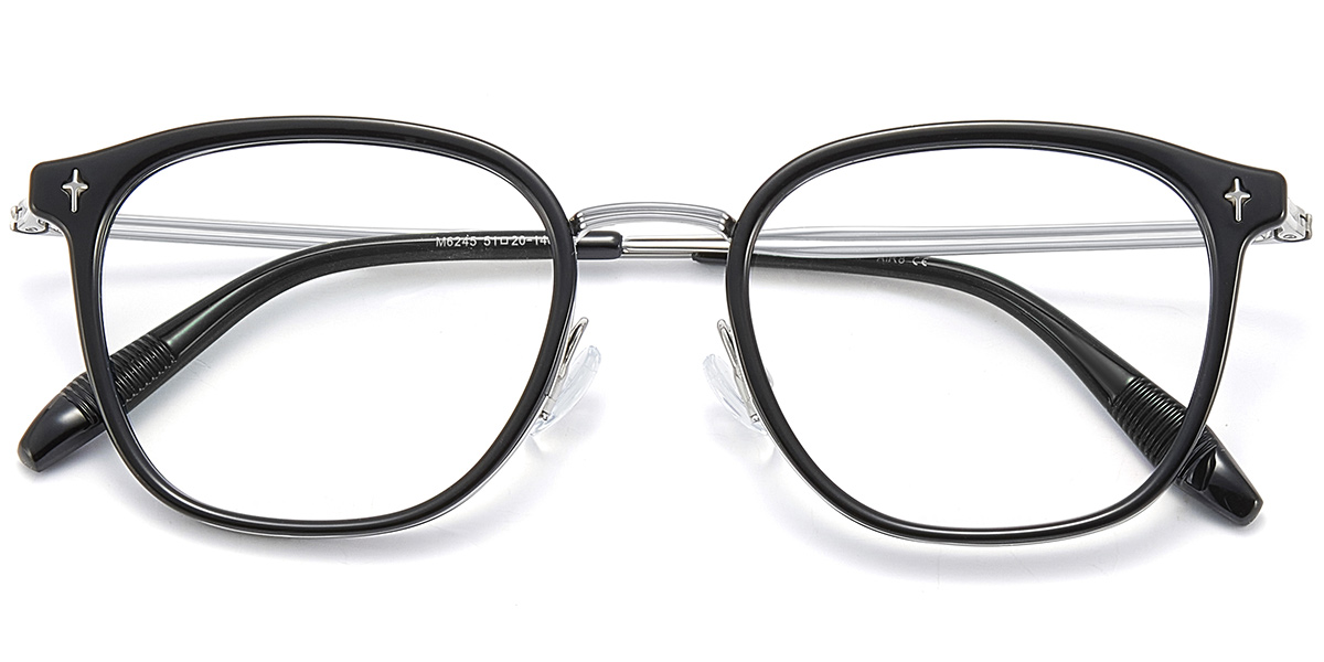 Titanium Square Reading Glasses black