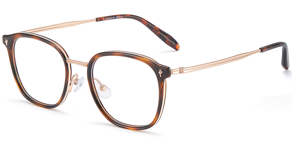 Titanium Square Reading Glasses tortoiseshell