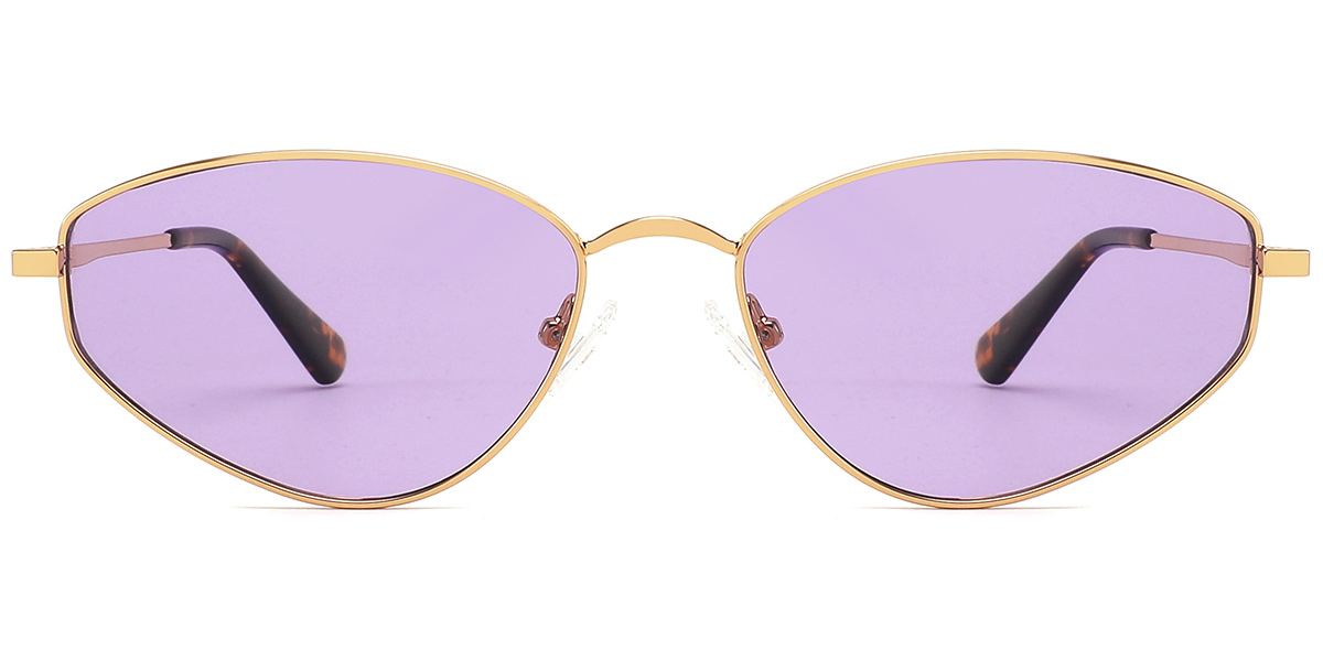 Geometric Sunglasses gold+purple_polarized