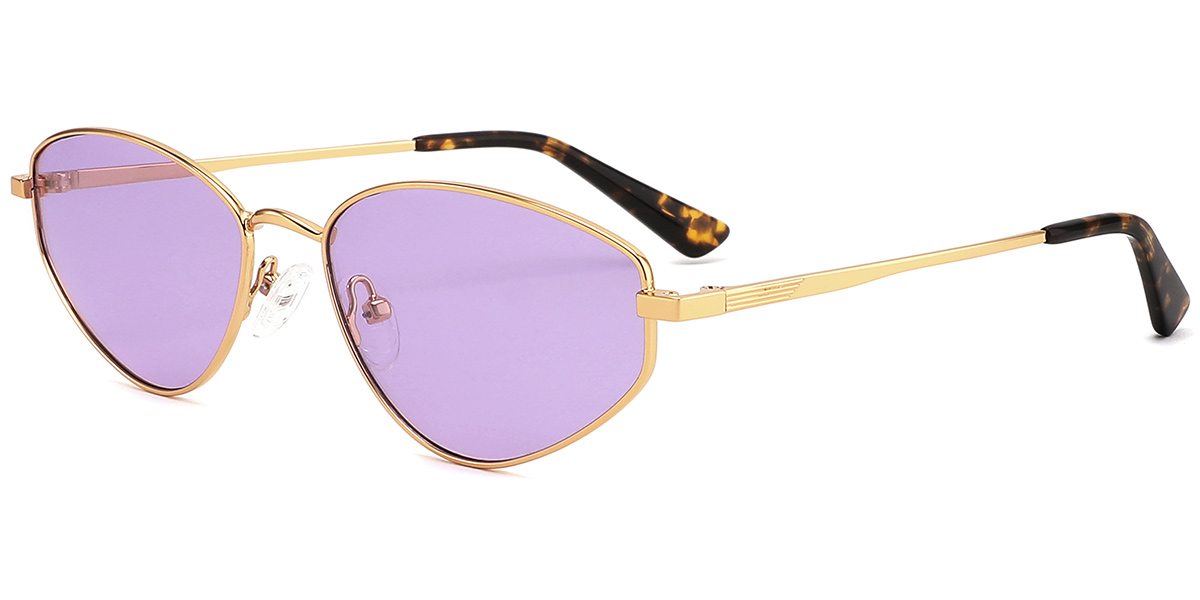 Geometric Sunglasses gold+purple_polarized