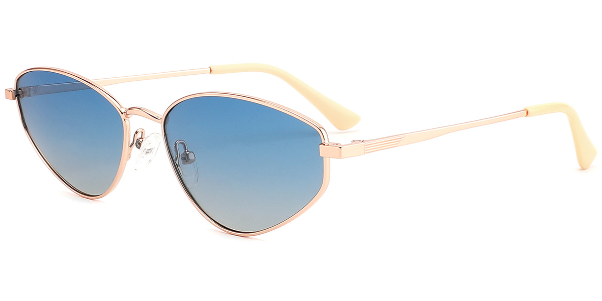 Geometric Sunglasses rose_gold+blue-amber_polarized