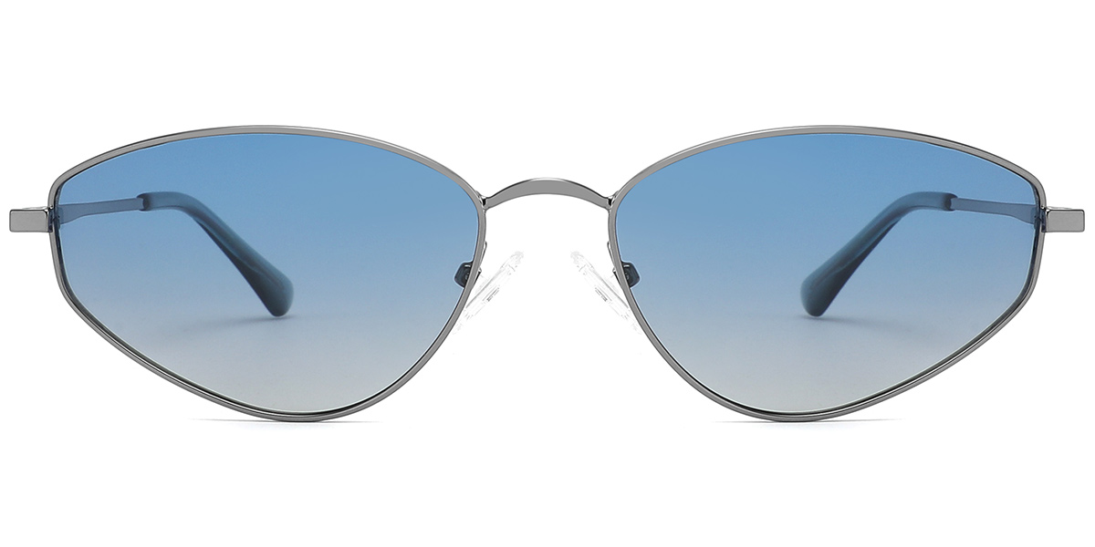 Geometric Sunglasses gun_metal+blue-amber_polarized