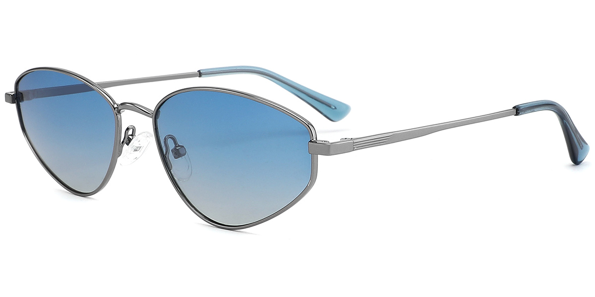 Geometric Sunglasses gun_metal+blue-amber_polarized
