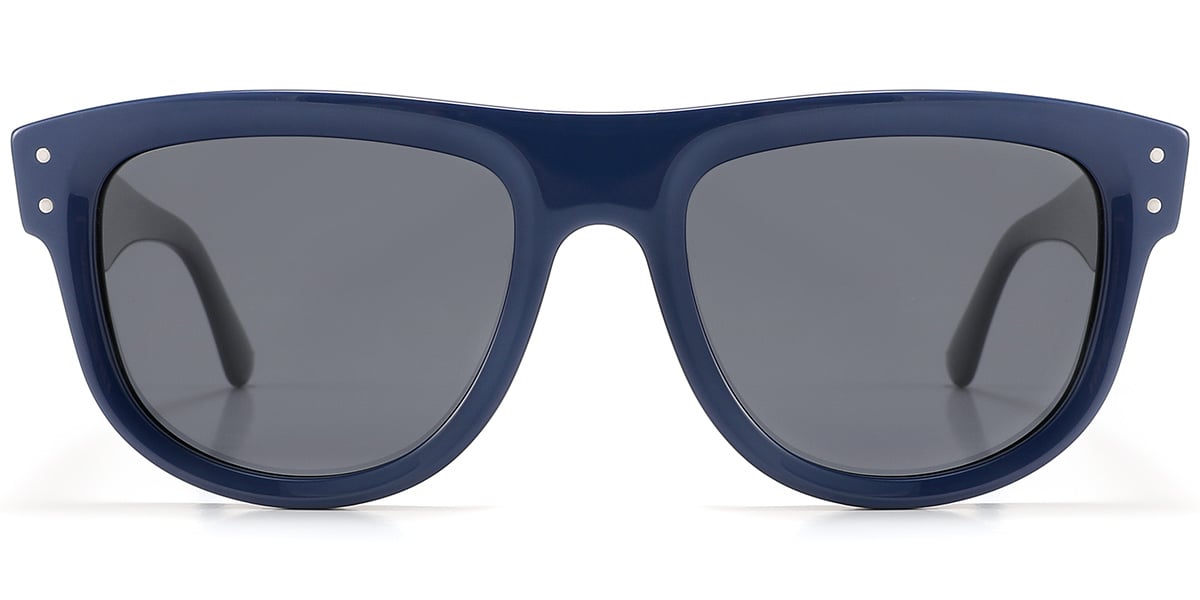 Acetate Geometric Sunglasses blue+dark_grey_polarized