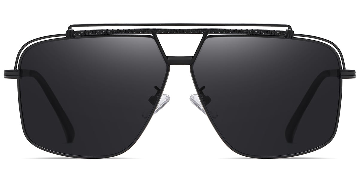 Square Sunglasses black+dark_grey_polarized