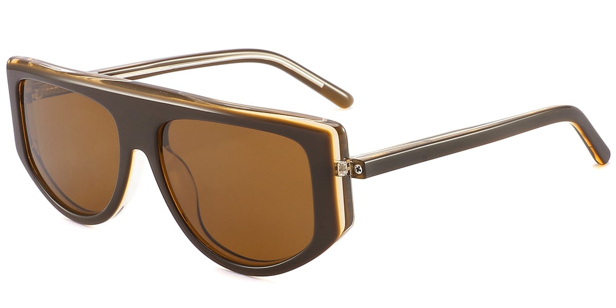 Women's Acetate Geometric Sunglasses translucent-brown+amber_polarized