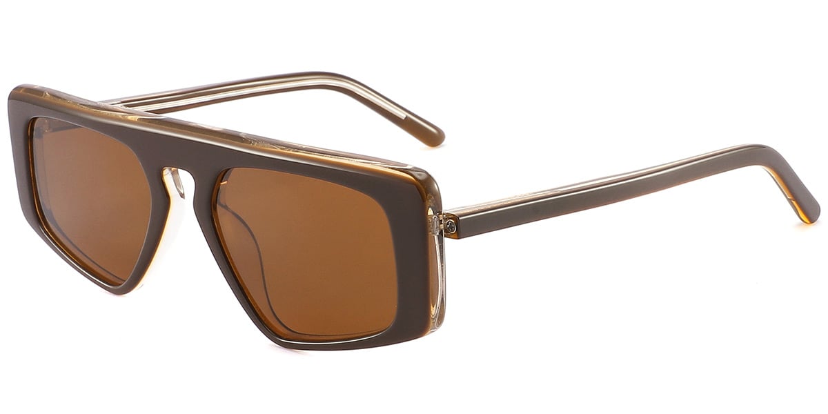 Women's Acetate Geometric Sunglasses translucent-brown+amber_polarized