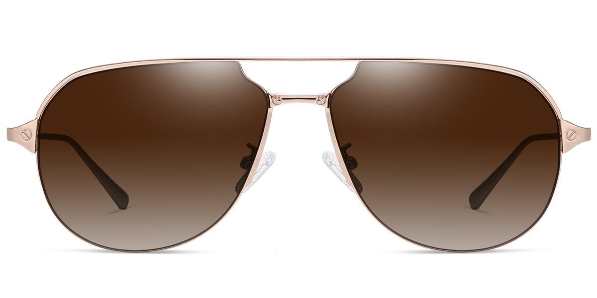 Aviator Geometric Sunglasses gold+gradient_amber