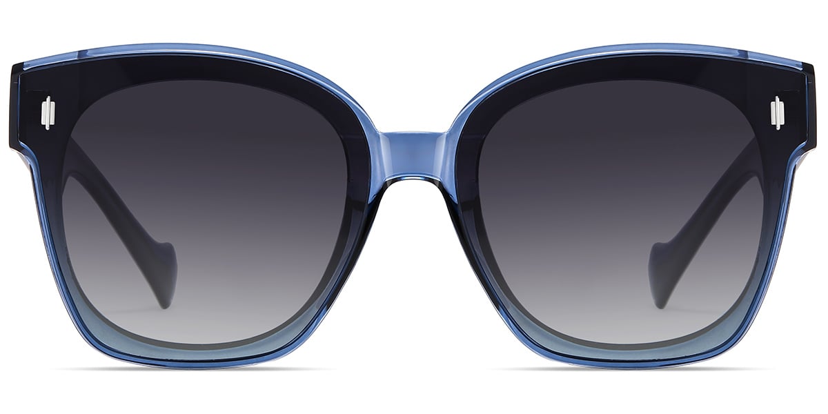 Women's Square Sunglasses translucent-blue+gradient_grey