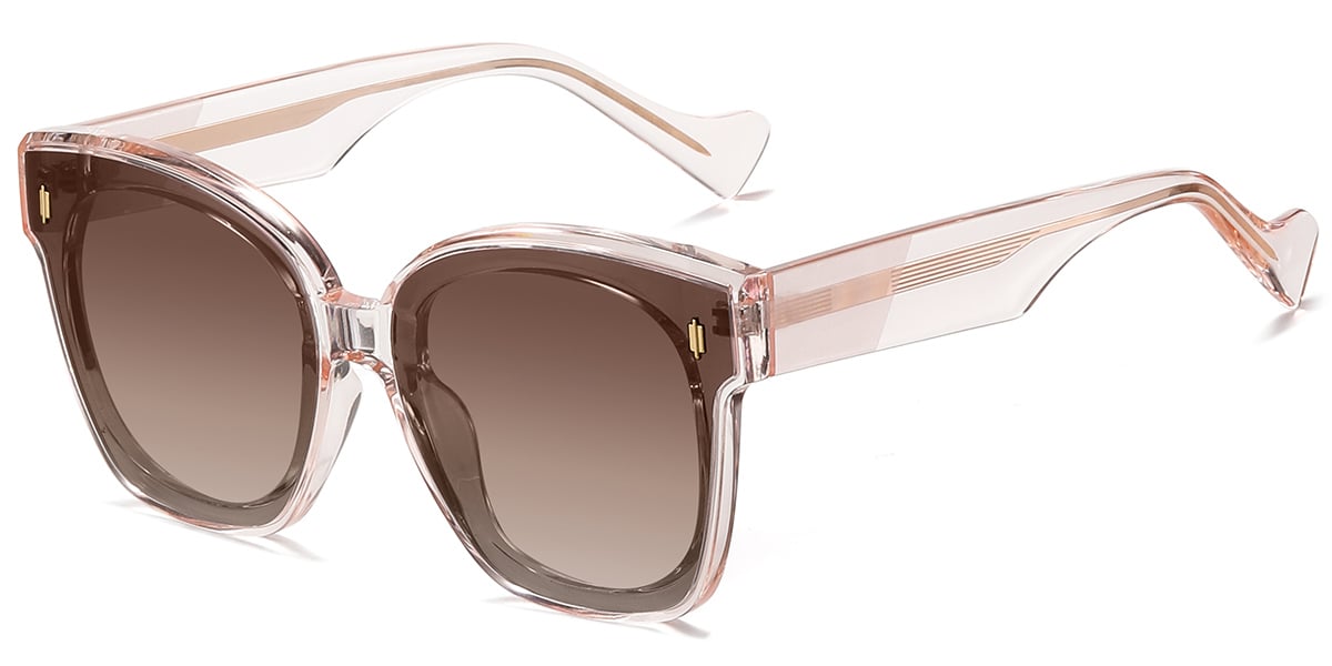 Women's Square Sunglasses translucent-pink+gradient_amber