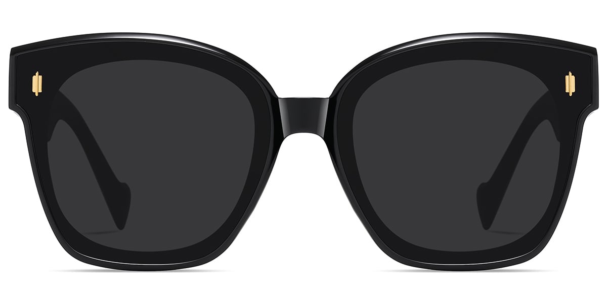 Women's Square Sunglasses black+dark_grey_polarized