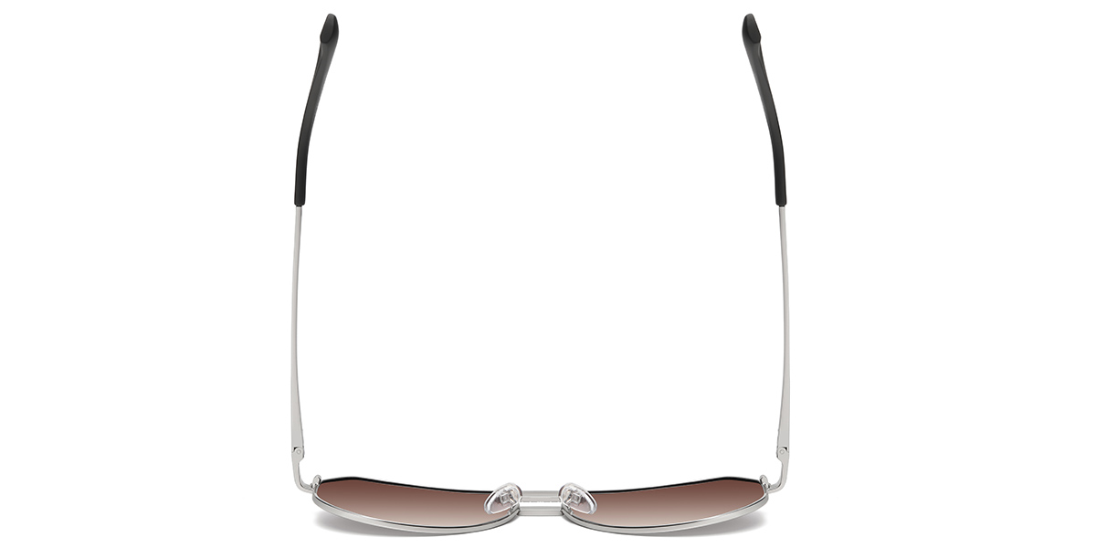 Aviator Geometric Sunglasses silver+gradient_amber