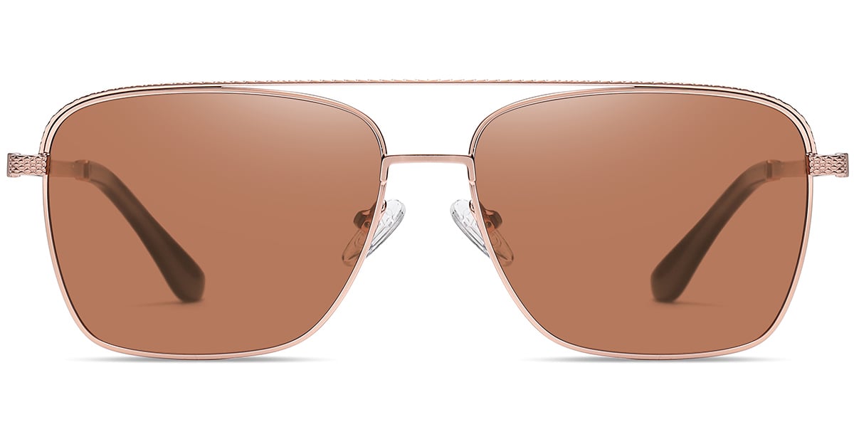 Men's Square Aviator Sunglasses rose_gold+light_amber