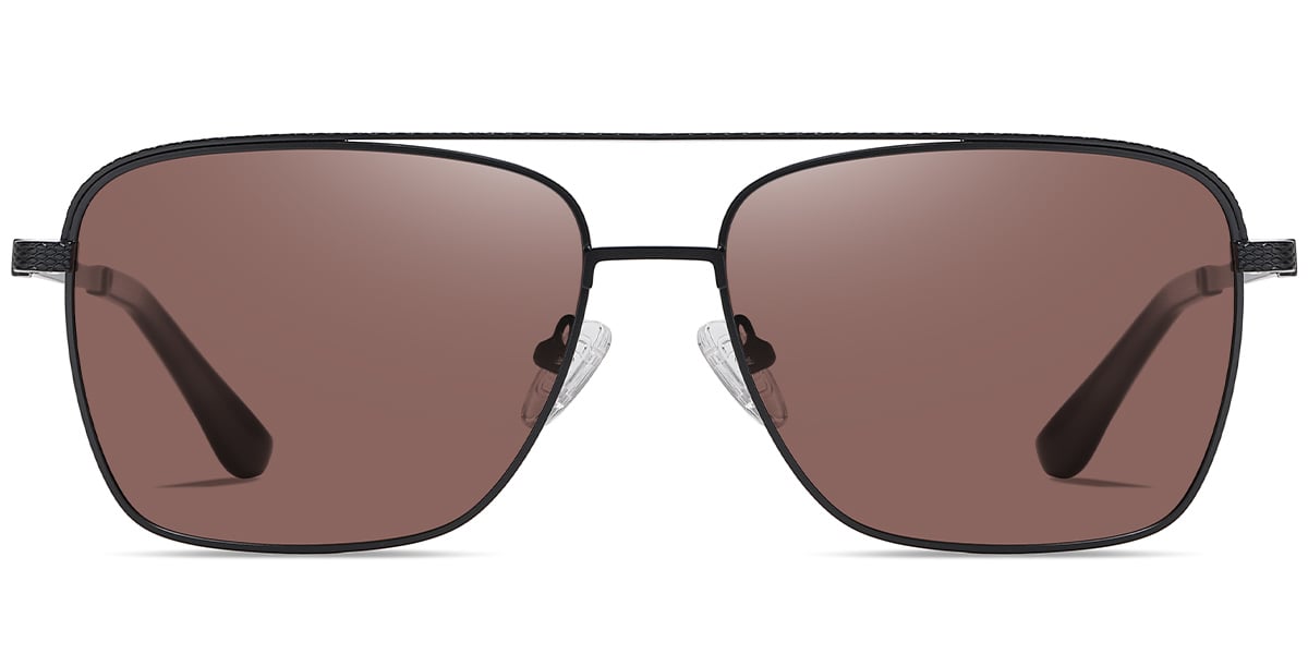 Men's Square Aviator Sunglasses black+amber_polarized