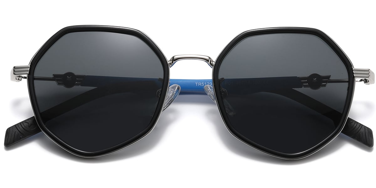 Kid‘s Geometric Sunglasses black+dark_grey_polarized