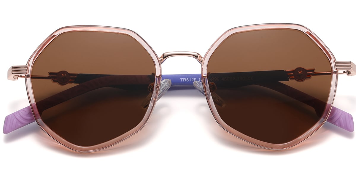 Kid‘s Geometric Sunglasses translucent-brown+amber_polarized