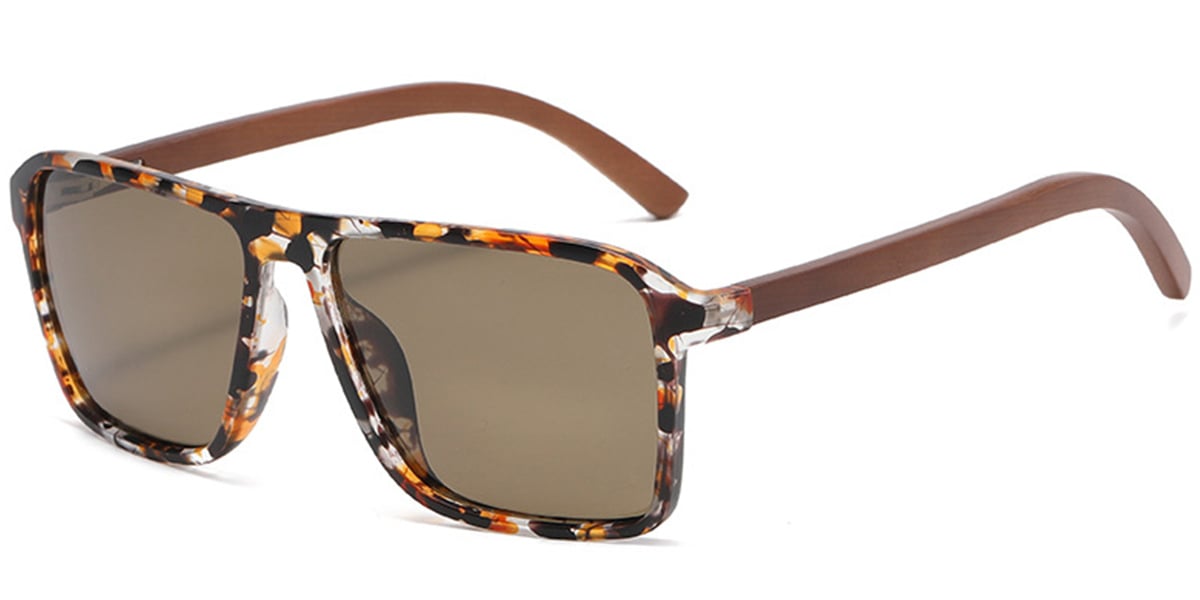 Square Sunglasses translucent-tortoiseshell+amber_polarized