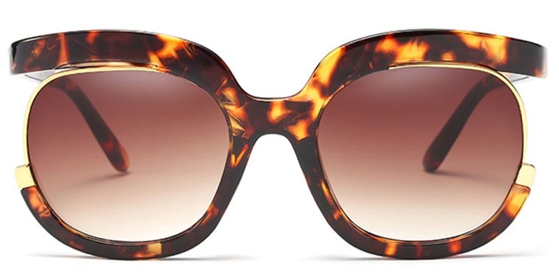 Round Sunglasses tortoiseshell+gradient_amber