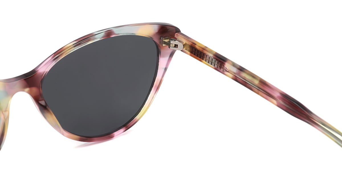 Acetate Cat Eye Sunglasses translucent-rose+dark_grey_polarized