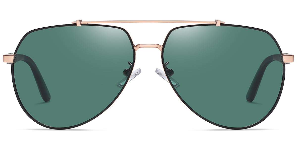 Aviator Sunglasses gold+dark_green_polarized