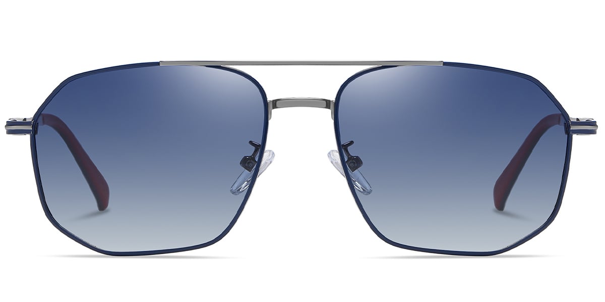 Aviator Sunglasses black-gun_metal+gradient_blue_polarized