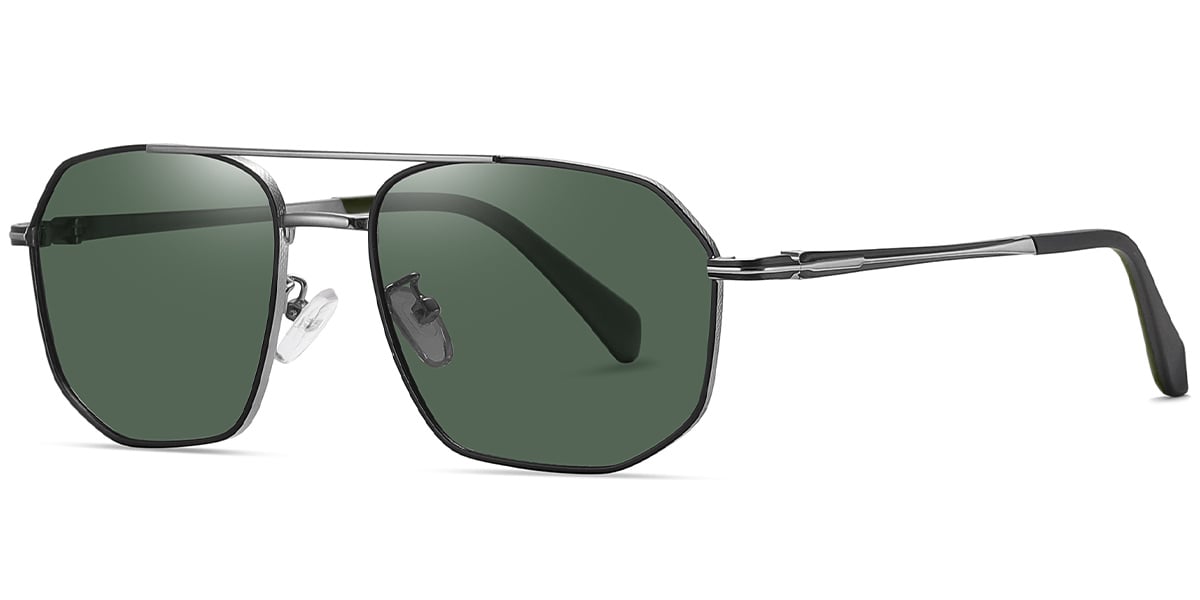 Aviator Sunglasses black-gun_metal+blue_polarized
