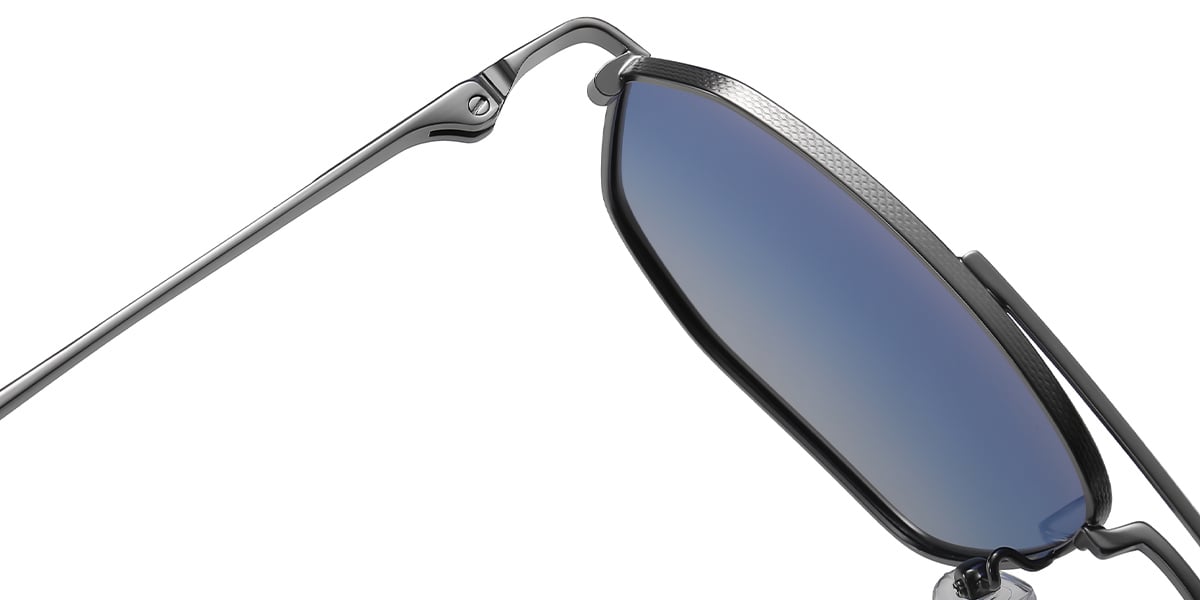 Aviator Sunglasses black-gun_metal+gradient_blue_polarized