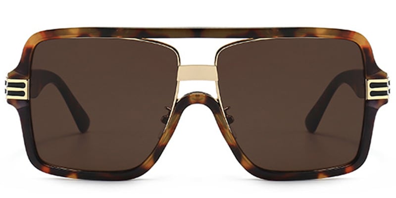 Square Sunglasses tortoiseshell+amber