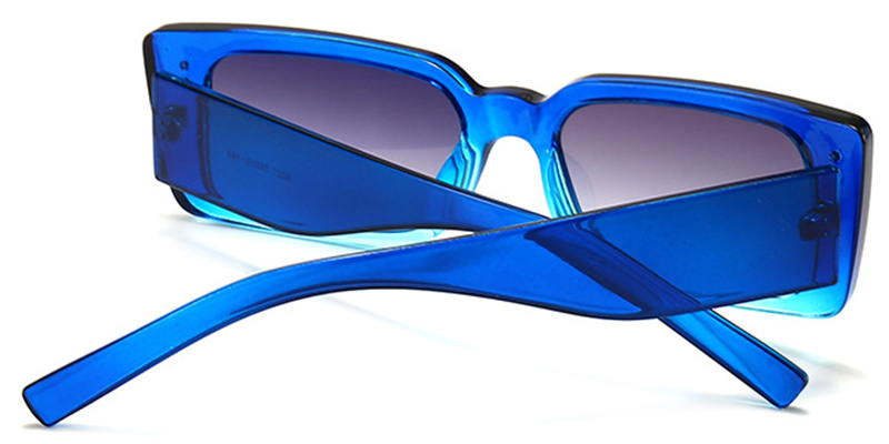 Rectangle Sunglasses translucent-blue+gradient_grey