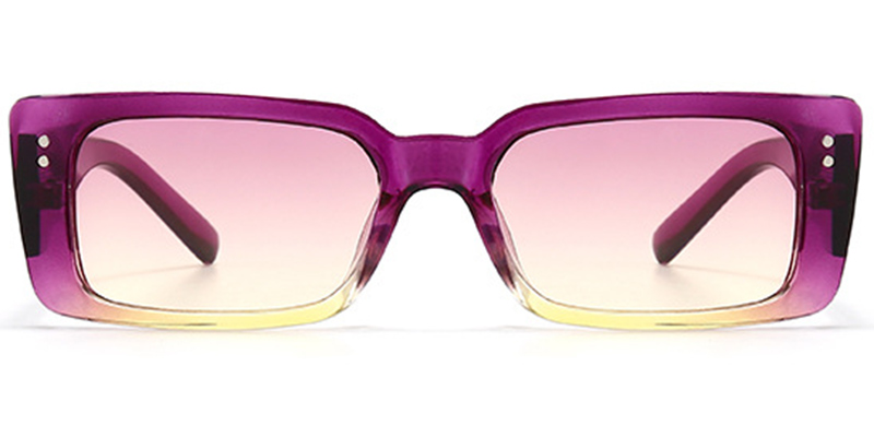 Rectangle Sunglasses translucent-purple+pink-yellow